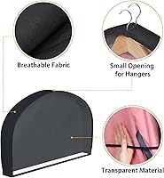 Vista 4 de Kntiwiwo Fundas de hombro para colgar ropa (juego de 10) cubiertas de polvo transpirables para prendas de vestir cubiertas protectoras de ropa