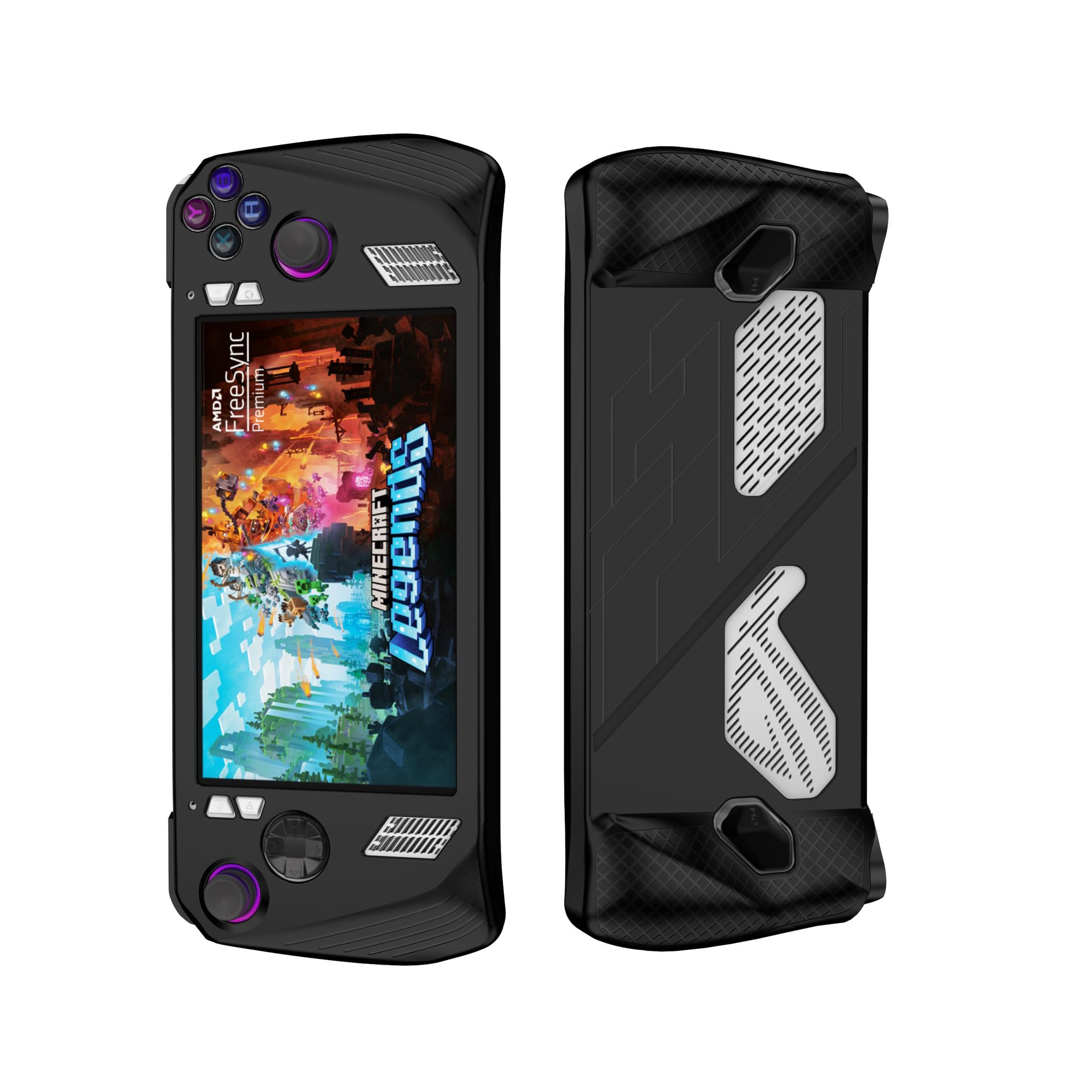 QINOUK Custodia per Asus ROG Ally, [Antigraffio] Custodia Protettiva in TPU Morbido Case con 4 Impugnature per Pollice per Asus ROG Ally-Nero