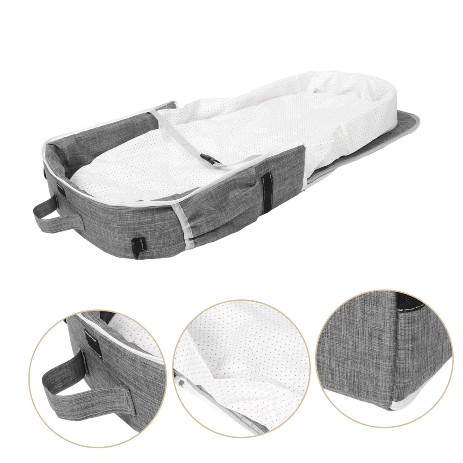 HANABASS Portable Travel Bassinet for Foldable Baby Crib with Detachable in Design Backpack Style for Camping and Home Use