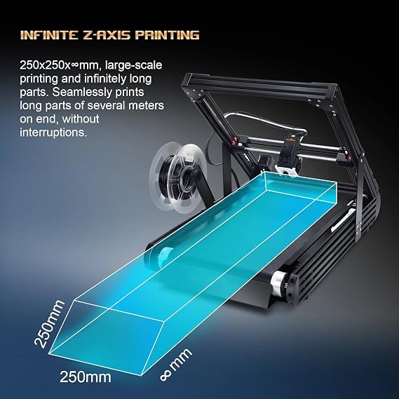 Official IdeaFormer-3D IR3 V2 Conveyor Belt 3D Printer, Infinite Z Axis Continuous Printing Belt Printer Large Format 250250mm for Cosplay, Prototyping & Production Auto Leveling 400mm/s Speed