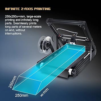 Official IdeaFormer-3D IR3 V2 Conveyor Belt 3D Printer, Infinite Z Axis Continuous Printing Belt Printer Large Format 250250mm for Cosplay, Prototyping & Production Auto Leveling 400mm/s Speed