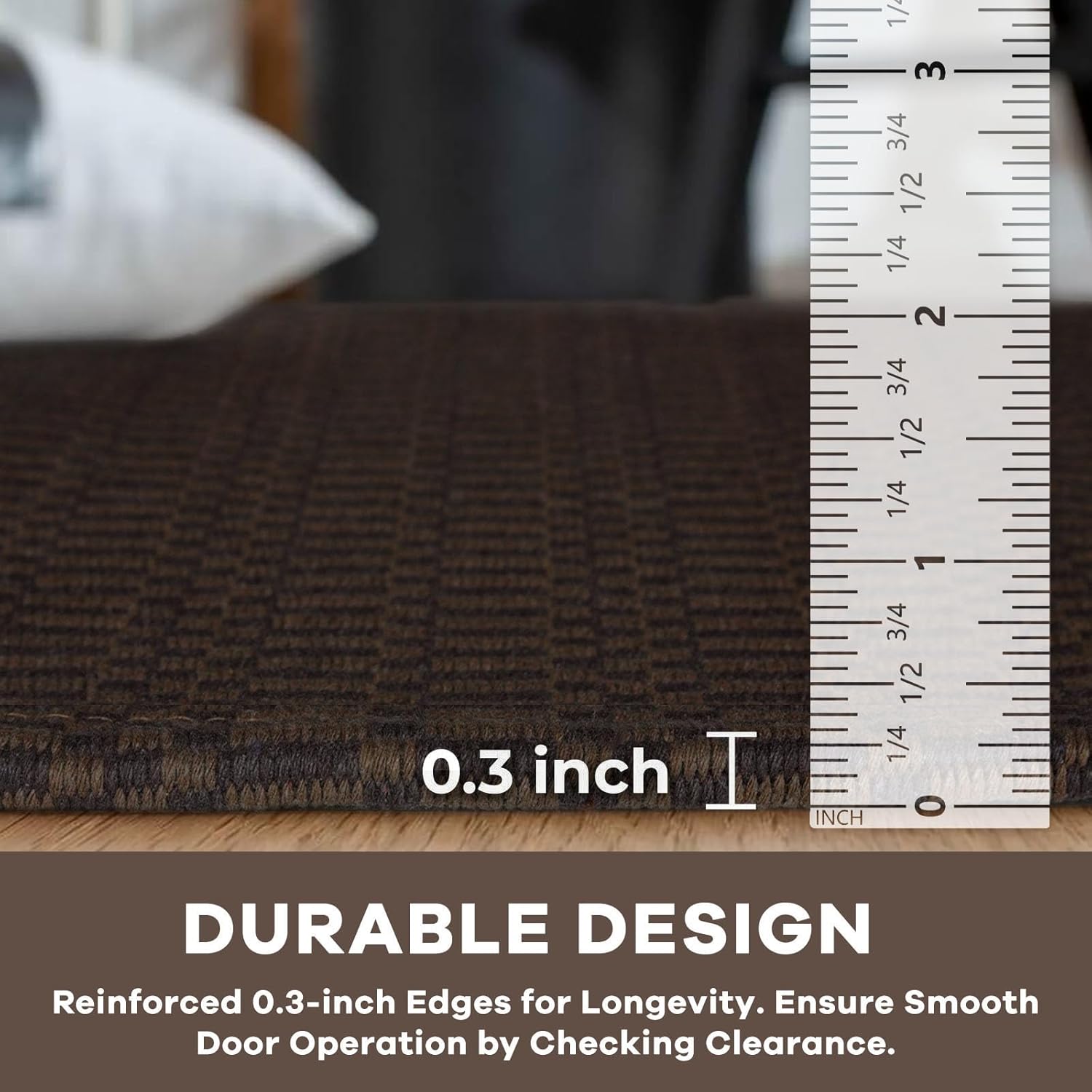KOZYFLY Washable Area Rug 2x3 Ft Small Entryway Rug Indoor Door Mat Throw Rugs with Rubber Backing, Braided Cotton Floor Carpet for Front Entrance Bathroom Kitchen Foyer, Dark Coffee/Brown
