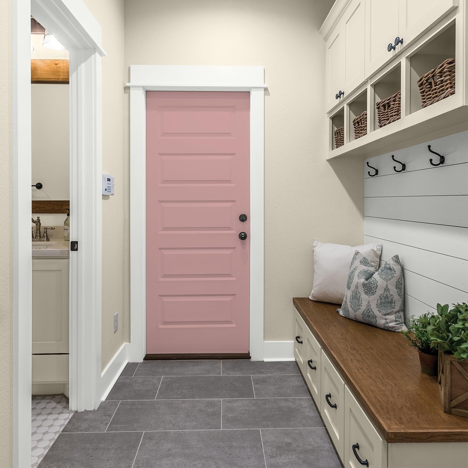 Glidden Interior Paint + Primer: Pink/Pepperberry, One Coat, Semi-Gloss, 1-Gallon