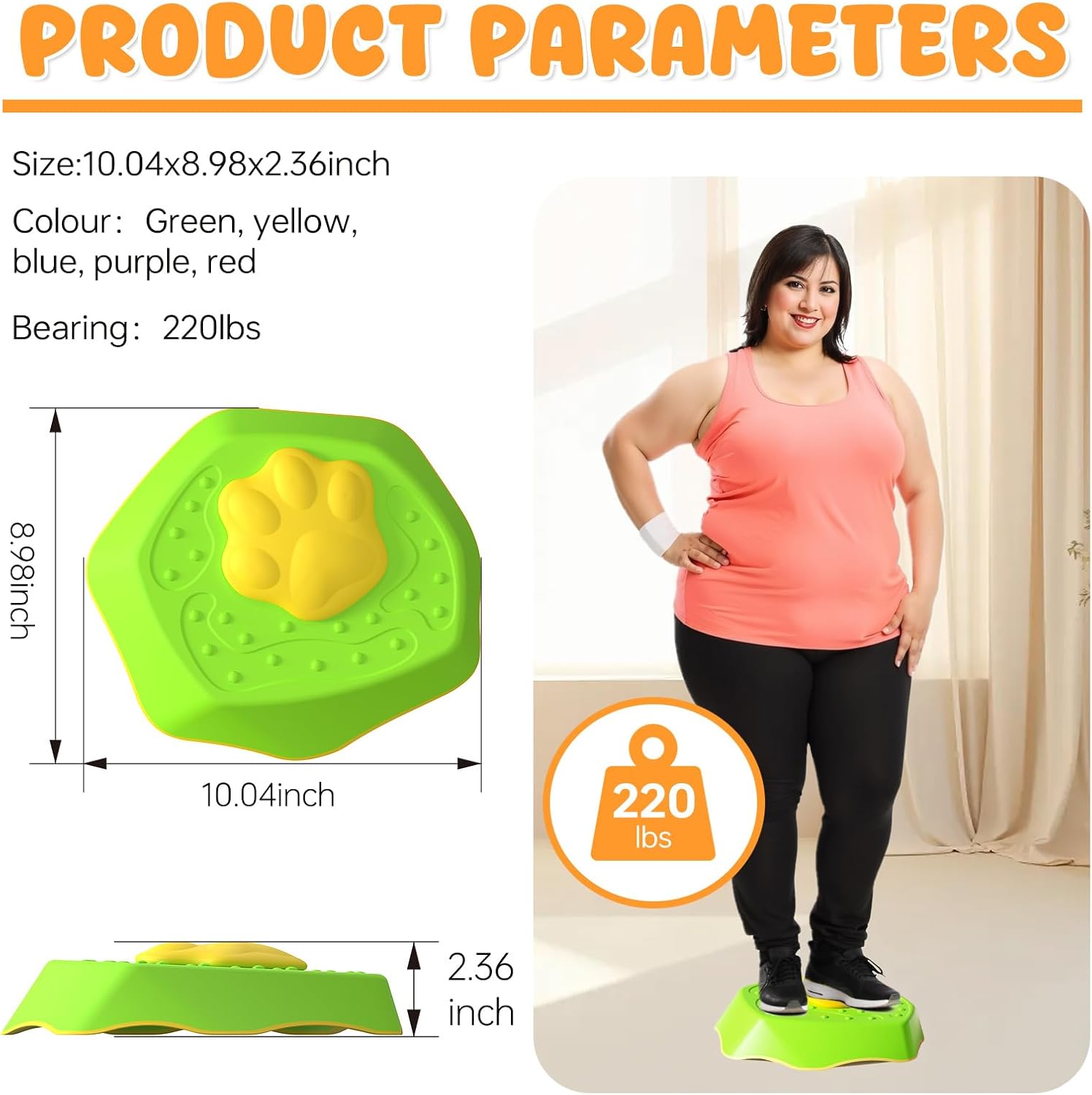HIROSE Voiced Stepping Stones for Kids, 5pcs Durable Non-Slip Balance Stones, Promoting Children's Coordination and Motor Skills, Indoor & Outdoor Toys, Obstacle Course, Gifts for 3+