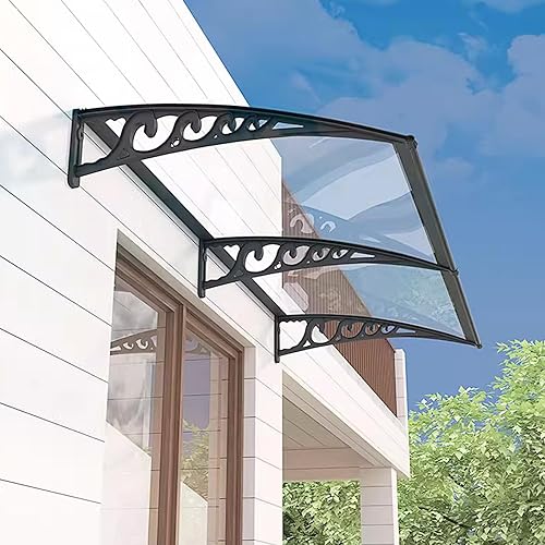 Toldo curvado para puerta delantera, toldo para ventana, toldo silencioso para patio, porche, entrada, toldo moderno, protección UV, lluvia, nieve,