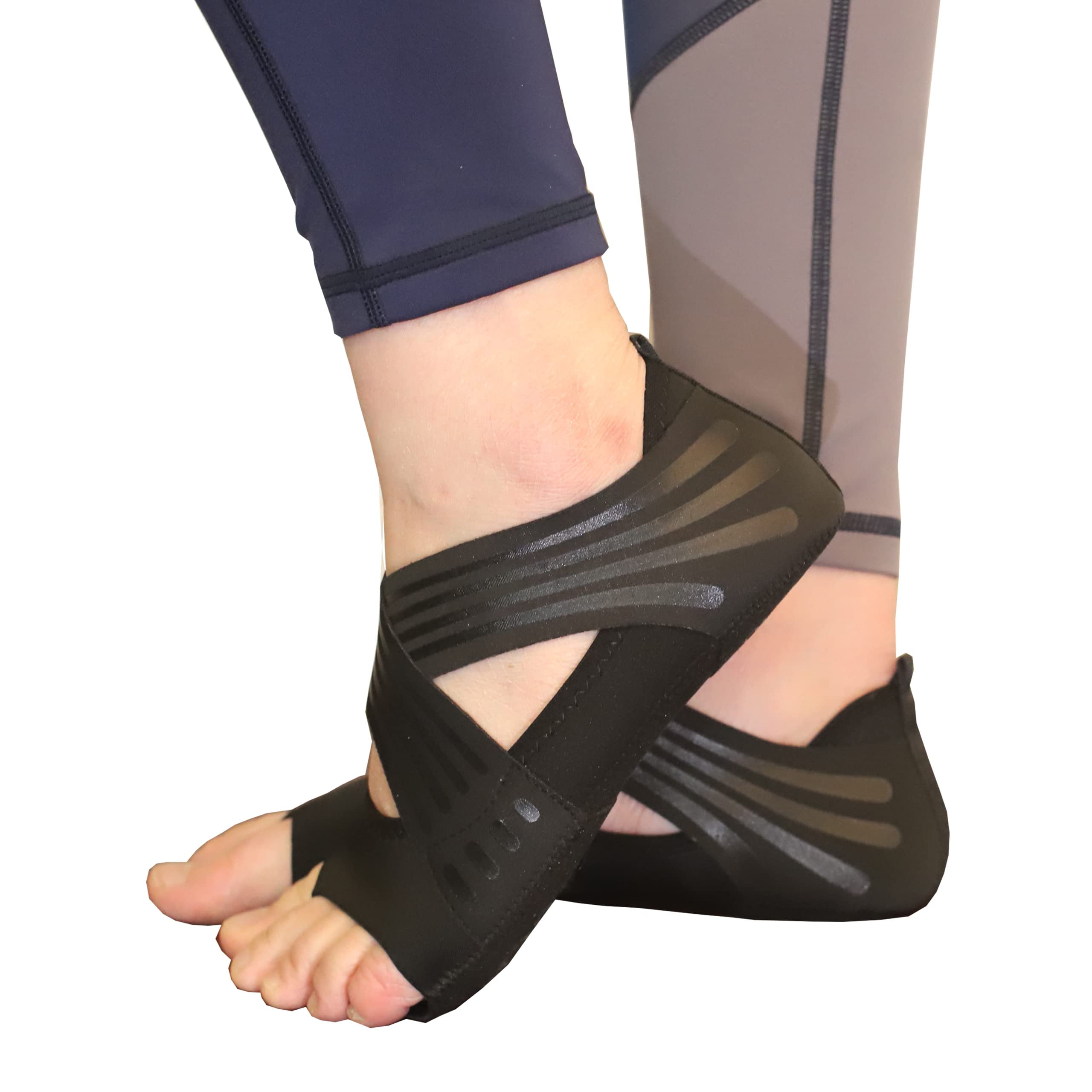 NALACALYoga Socks - Non-Slip Toeless with Grips & Straps - Perfect for Pilates, Barre, Ballet, Bikram, Workouts - Ideal for Women