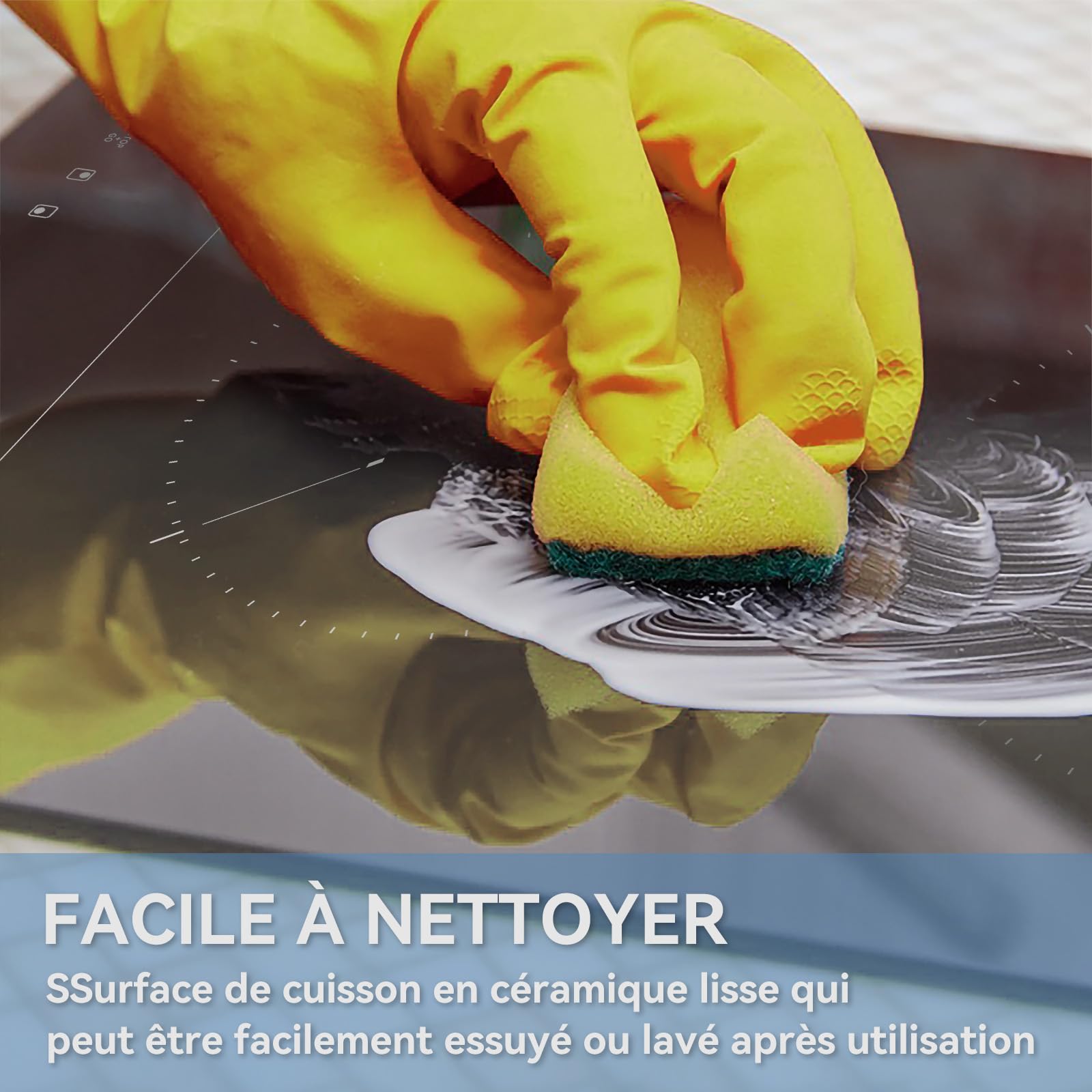 Hermitlux Plaque Induction 2 Feux 30cm Encastrable 3500W Boost 9 Niveaux Minuterie Arrêt Auto Verrou Enfant