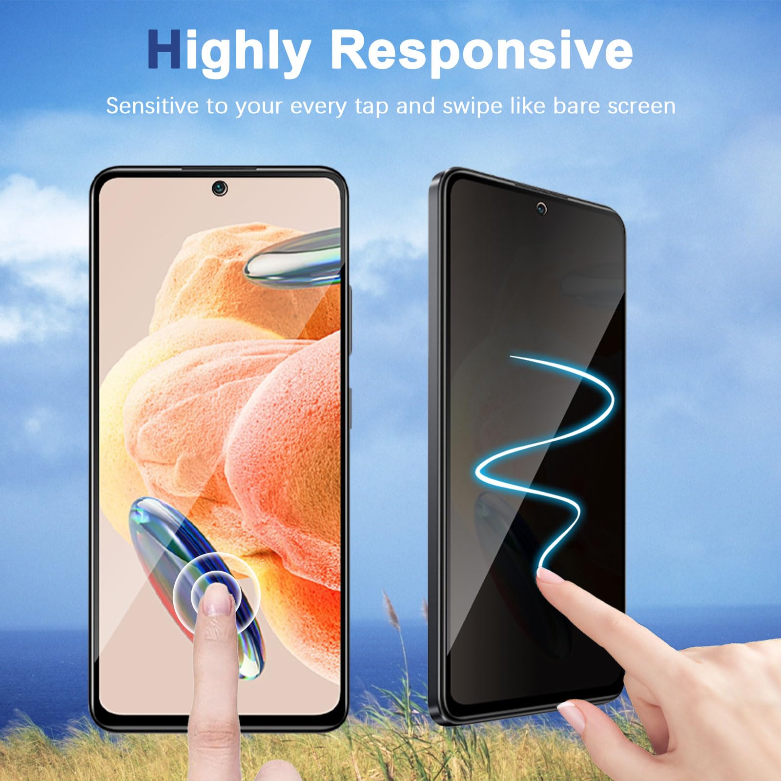 Aerku Pellicola Vetro Temperato per Xiaomi Redmi Note 12 5G / Poco X5 5G, Pellicola Fotocamera, [2+2 Pezzi] 9H HD Anti Graffi Trasparente Vetrino Fotocamera Protezione Schermo Pellicola Protettiva