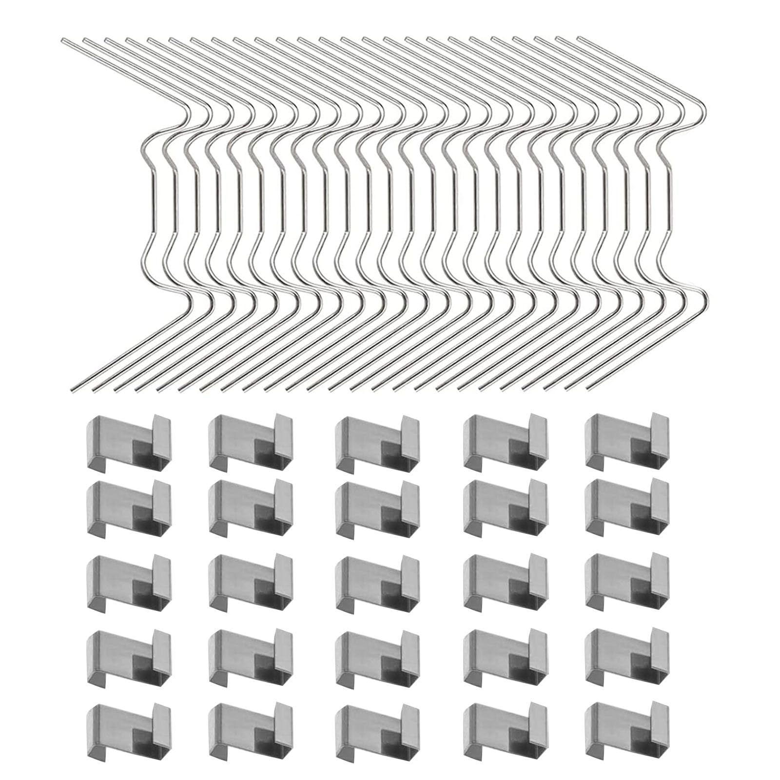 50pcs Spring Greenhouse Clips - 25 Z & 25 W Clips for Glass & Polycarbonate Greenhouse Glazing