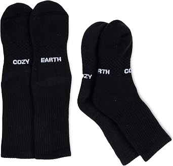 Cozy Earth Essential Calf Socks for Women and Men Soft Mercerized Cotton Crew Socks 2-Pack Set Heel & Arch Support