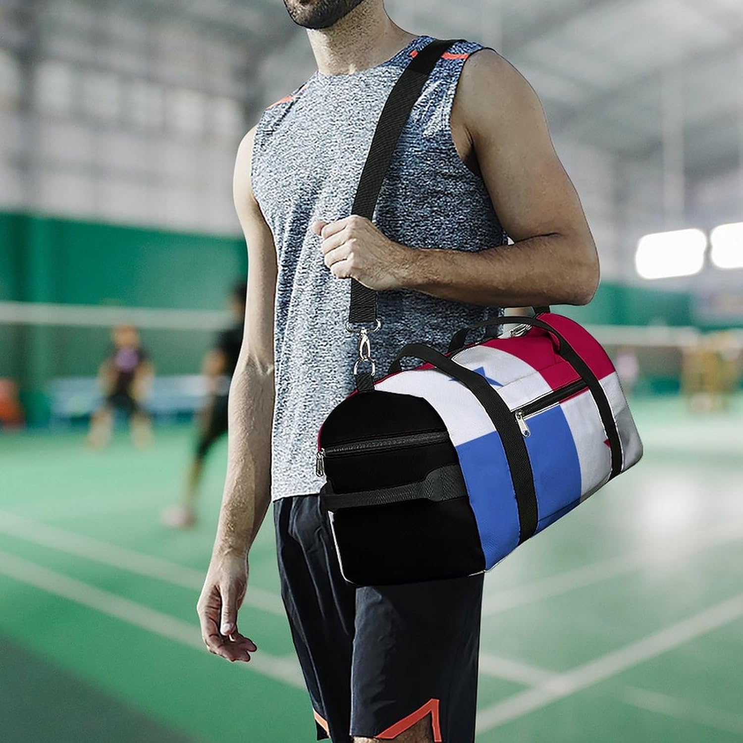 Sports Gym Bag Panama Flag Duffel with Shoe Compartment Waterproof Travel Weekender