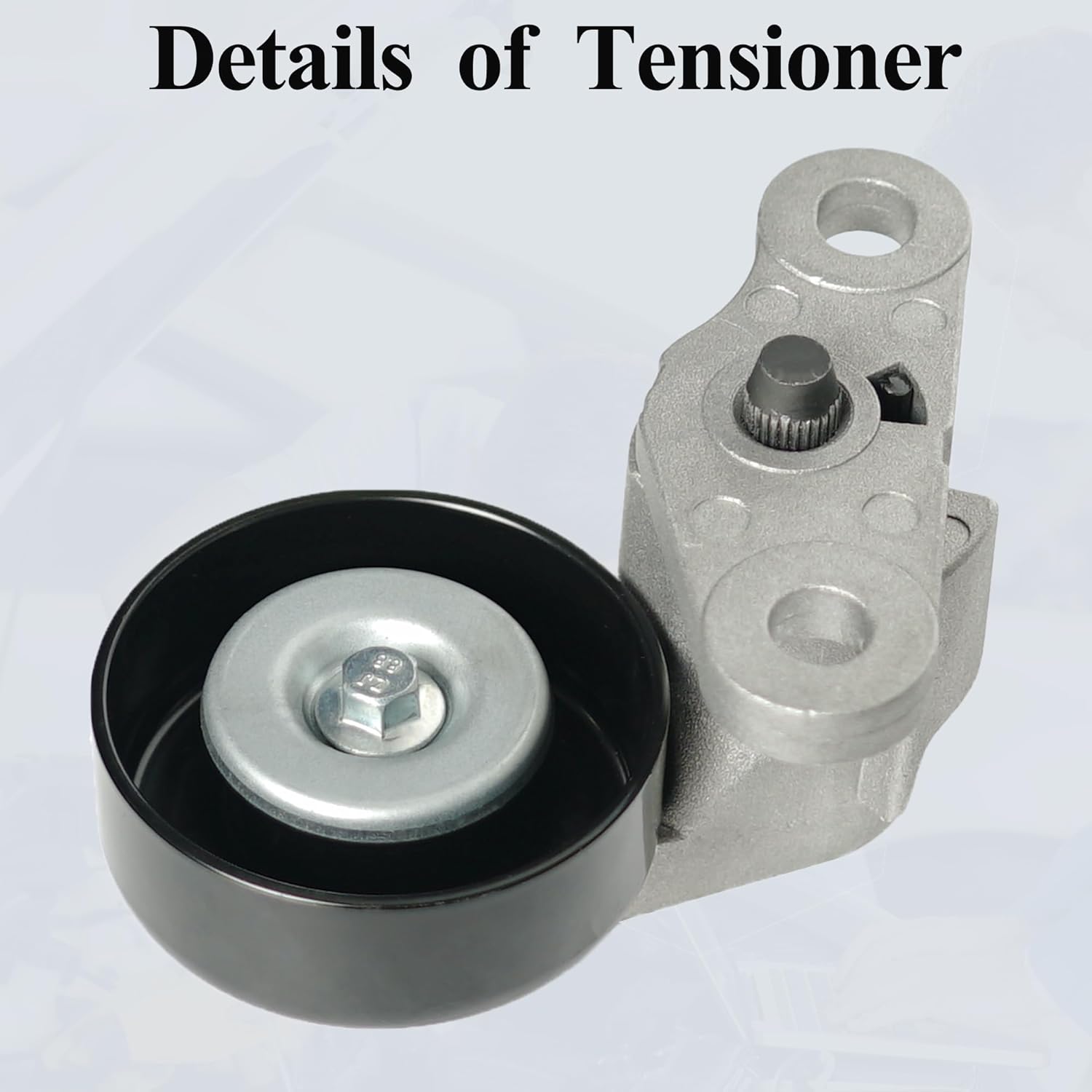 A/C Serpentine Drive Belt Tensioner Kit Fits for Chevy Silverado 1500 Avalanche Express Suburban Tahoe GMC Savana Sierra Yukon Cadillac Escalade 1999-2008, P/N: 19311139, 38159, ACK040378HD