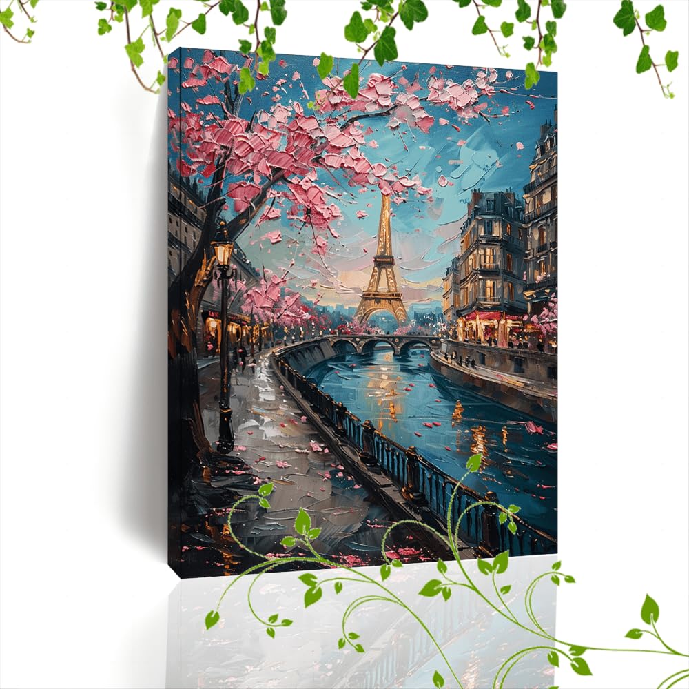 Cuadro de la Torre Eiffel en lienzo sin marco de 40x50 cm ideal para renovar una sala de estar