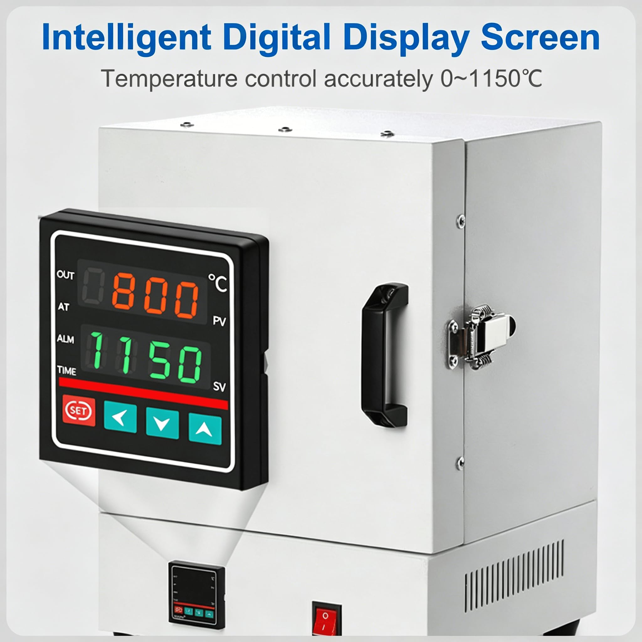 Horno Eléctrico de Alta Temperatura 1150℃ 2000W, Mufla de Laboratorio para Fundición Metales, Joyería, Cerámica y Calcinación Industrial