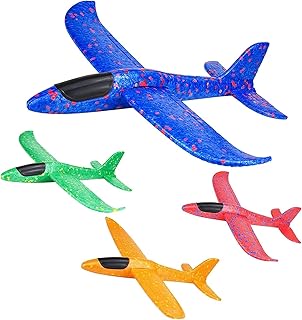YongnKids 4Pcs Foam Plane, Glider Planes for Kids, Model Gliders Airplane Toys for 3-12 Year Old Boys Girls, Outdoor Fun Aeroplane Toys Manual Throwing Plane Toys for Kids Teens