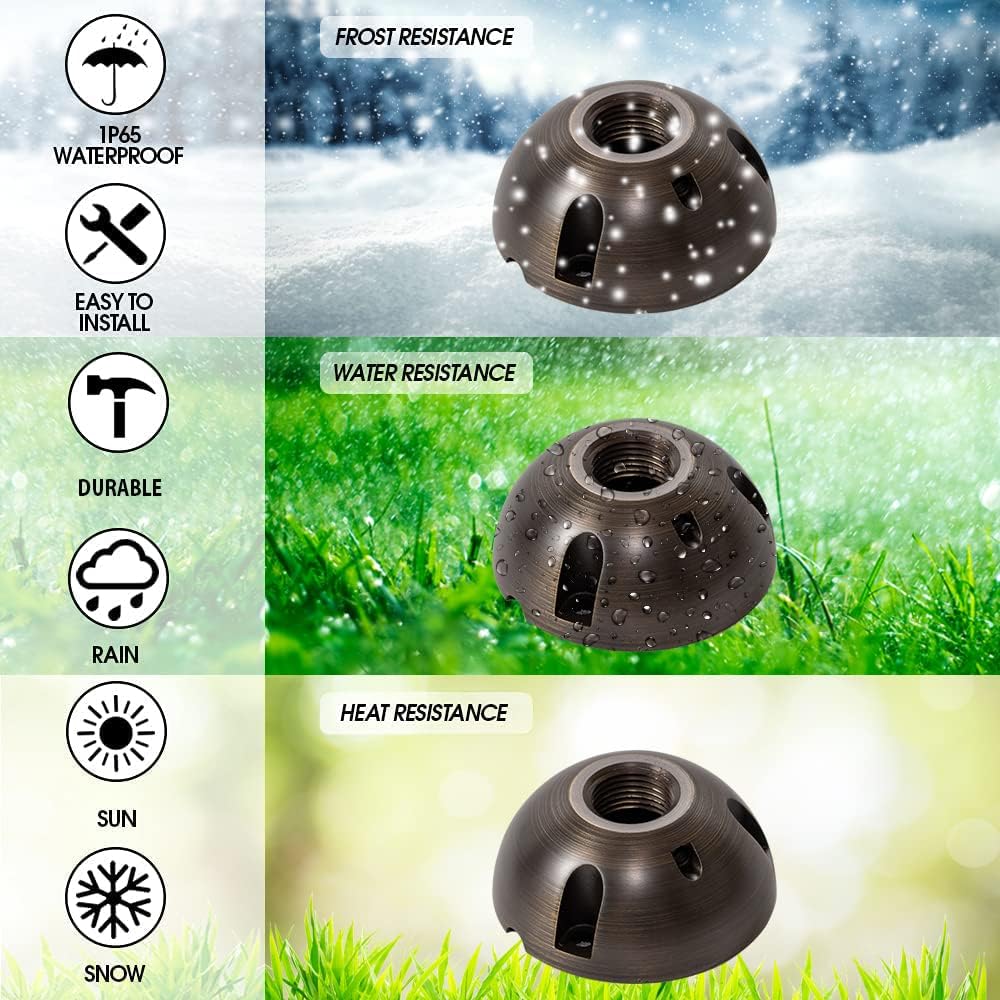 LED Lights Brass Mounting Plate 22 Heavy Duty Surface Flush Mount Low Voltage LED Light Outdoor Landscape Lighting Mushroom Security Garden Lights Home Patio Deck Pool