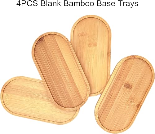 Miniatura 3 de 4 posavasos de bambú de mosaico para manualidades, bandejas de base en blanco, posavasos para beber, posavasos para plantas, placa de arte,