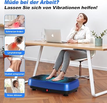 Vibrationsplatte EvoSpark Vibrationsplatte Testsieger 2025 Verbesserte mit Doppelmotoren für Abnehmen Ganzkörpertraining - Massagegerät 450 LBS Power Plate Vibrationsboard für Home Workout