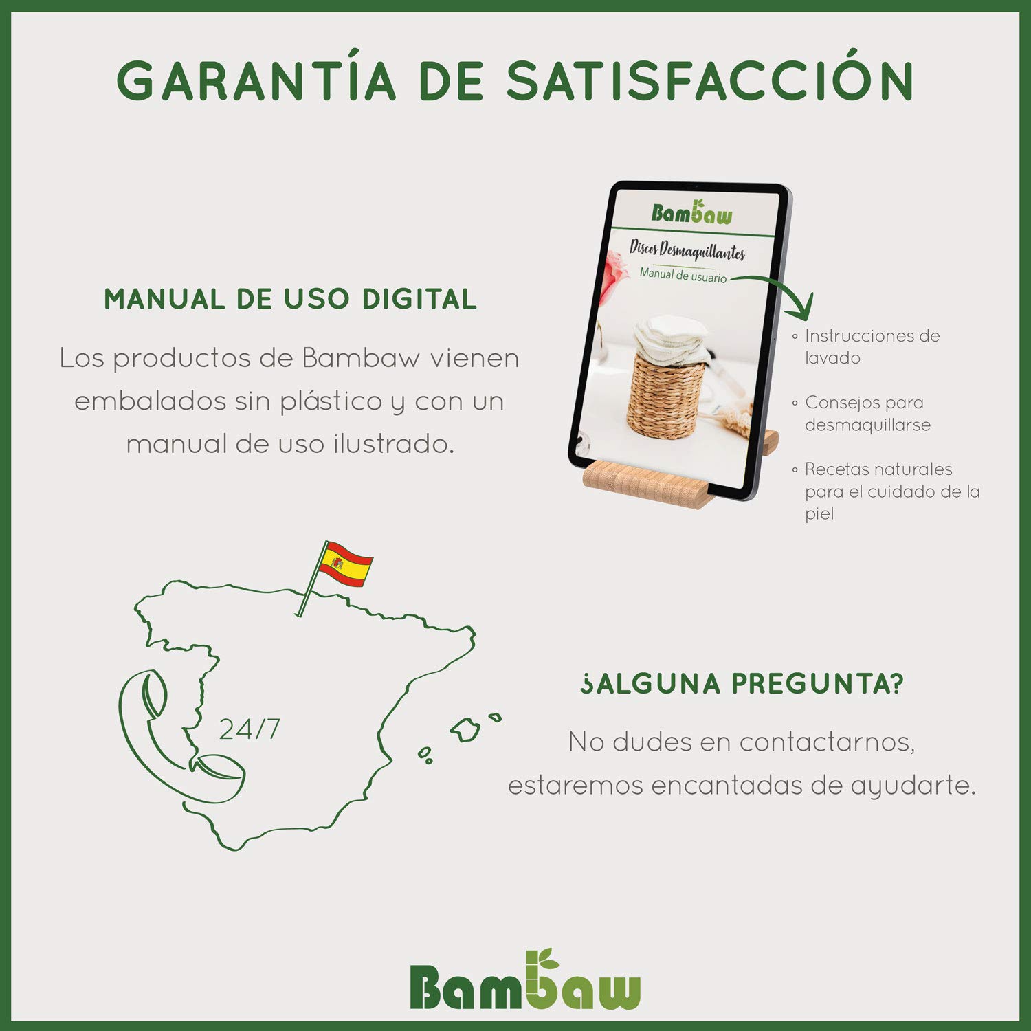 Bambaw Discos Desmaquillantes Reutilizables con uno bolsitas de algodón para lavarlos – Pack 22 Discos