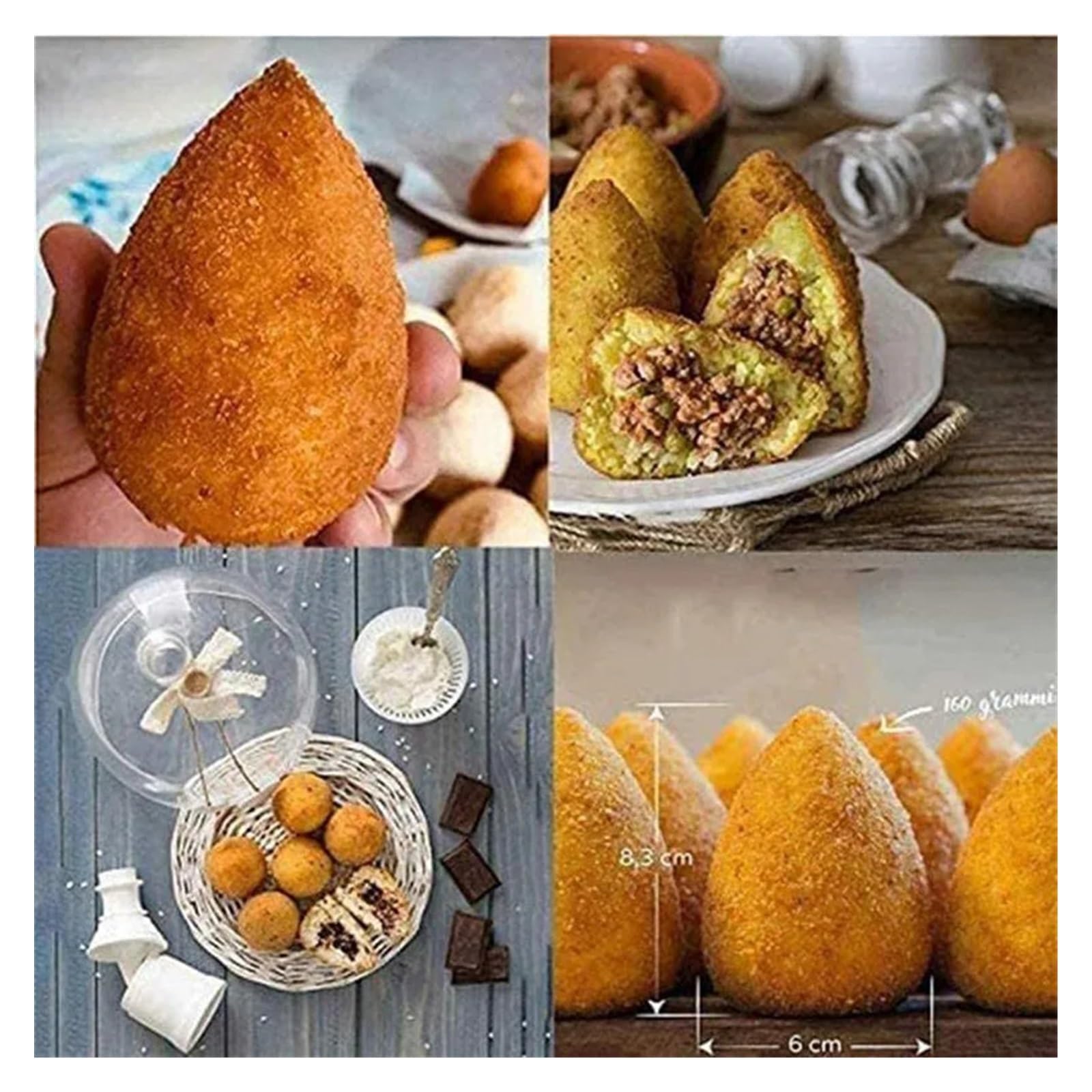 Arancini Maker Sushi-Werkzeug, DIY handgefertigte Bento-Reisbällchen-Kunststoffform, hausgemachte italienische Lebensmittel, Fleischbällchenform, Küchenzubehör(Pointed)