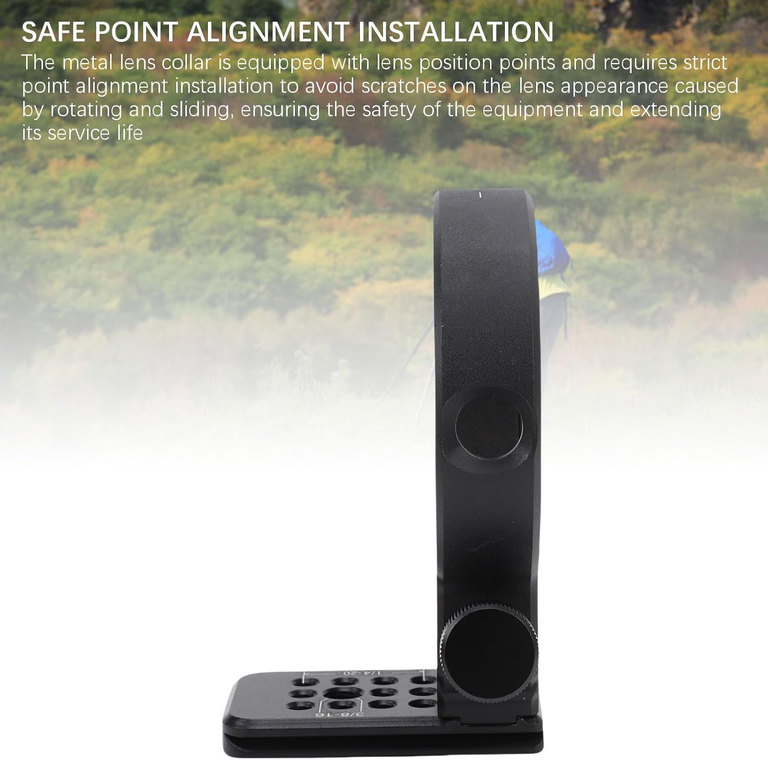 Metal Lens Collar, Tripod Mount for 135mm F1.8 Lens with Arca Plate, 1/4in 3/8in Screw Hole for Camera Stabilizer Tripod