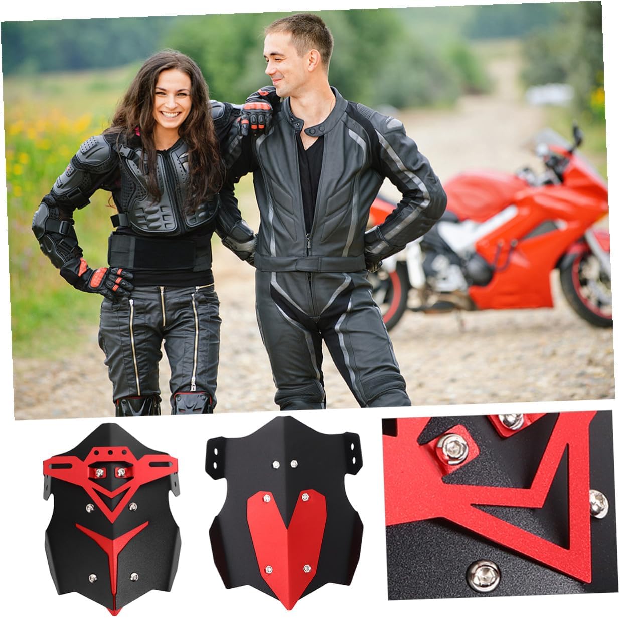 Aluminum Alloy Rear Fender Mud Guard for Motorcycle Off-Road Dirt Bike, Red Rear Mudguard Splash Guard Motor Accessory for Motor Modification