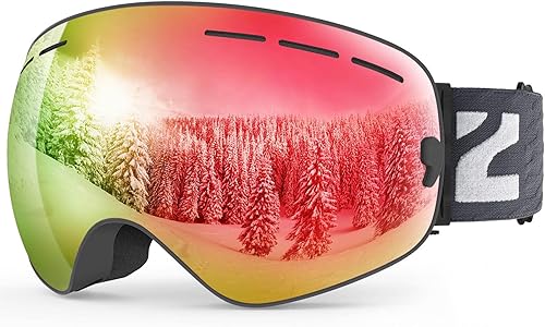 Lentes Zionor X de esquí y snowboard, con lente esférica desmontable y protección UV, antivaho, unisex