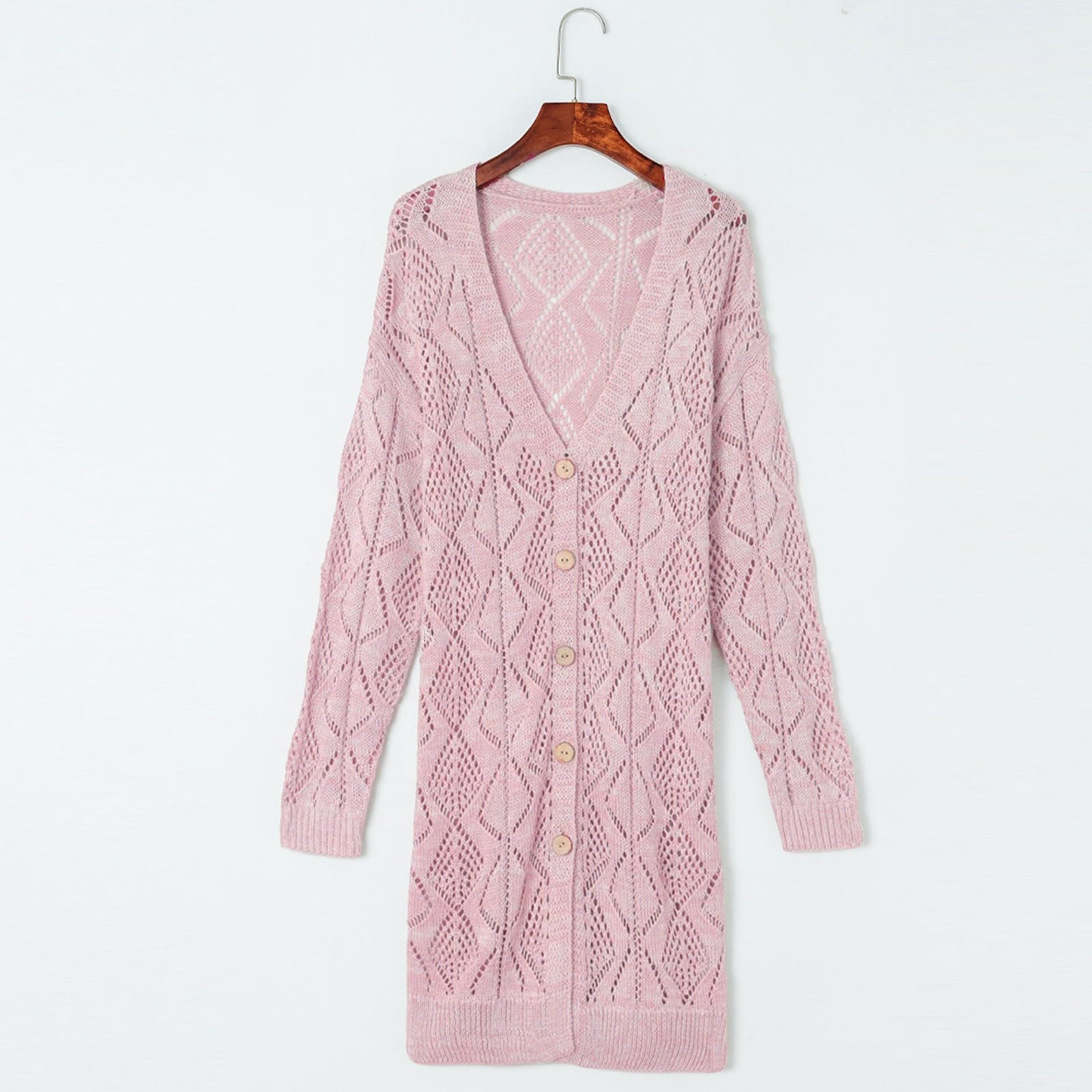 Cardigan Damen, Strickjacke Damen Lang Elegant, Leichte Sommerjacke Langarm Longstrickjacke Dünne Übergangsjacke Regular Fit Einfarbig Strickjacken Für Damen Elegant Strick Jäckchen Frühlingsjacke