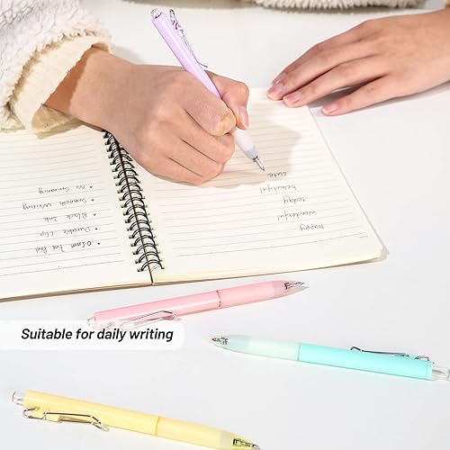 Miniatura 7 de Paquete de 20 bolígrafos de gel pastel, bolígrafos de tinta negra, 10 colores pastel diferentes, de punta fina de 0.020 in, bonitos bolígrafos para