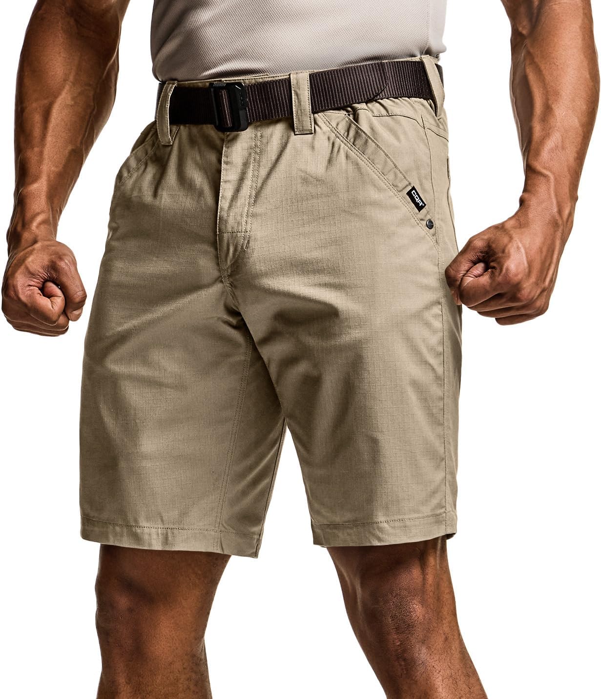 CQR Men's Flex Casual Cargo Shorts, Lightweight Water Resistant Golf Shorts, Stretch Tactical Work Shorts with Multi-Pocket - Image 9