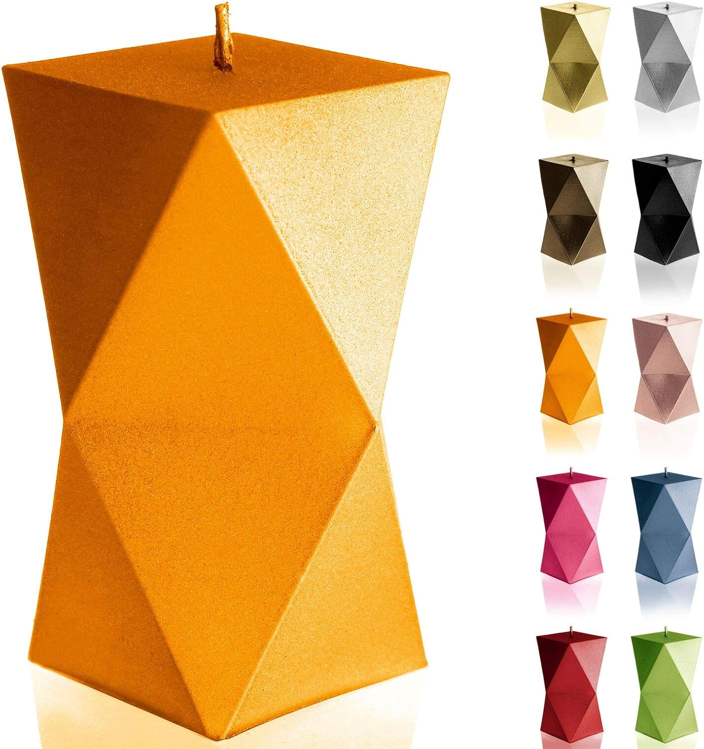 Candellana Handmade Geometric Candle Gift- Funny - Decorative Candle - Home Decor Gift Idea- Gifts for Friends - Cotton Wick - 25Hours Burning Time - Orange