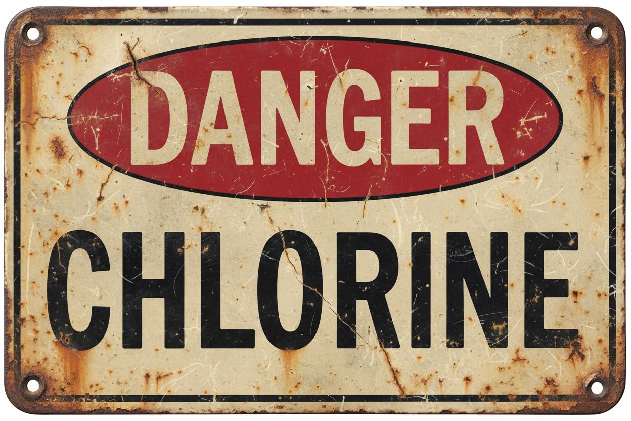Wall Decor Osha -danger: Chlorine - Hazmat Chemical Safety Sign Metal Sign 8 X 12 Inches Clear Signage For S, Fences Vintage Signs Aluminum Plates Printed