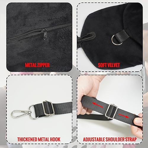 Miniatura 3 de S-SNAIL-OO Almohada de viaje rellena con ropa, almohada de terciopelo suave con correa de nailon ajustable de 35 pulgadas, almohada 2 en 1 en forma