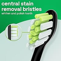Vista 5 de Brushmo Cabezales de repuesto para cepillos de dientes blanqueadores compatibles con Philips Sonicare DiamondClean HX6062/65, negro, paquete de 8