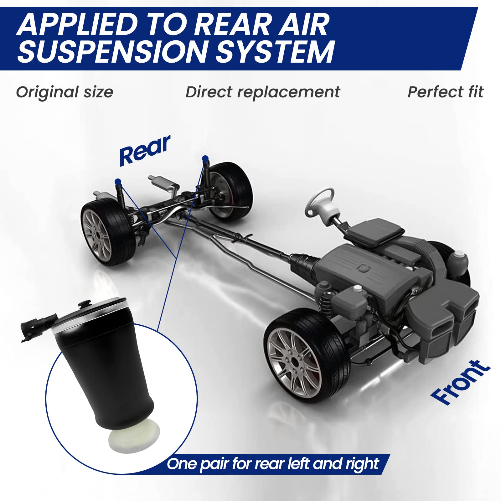 KEIYSHOLCK 2Pcs Rear Air Spring Suspension, Compatible with 1990-2011 Mercury Grand Marquis, Lincoln Town Car, 1992-2011 Ford Crown Victoria 3U2Z5580BA 3U2Z5580PA 6W1Z5560AA FOVY5560A