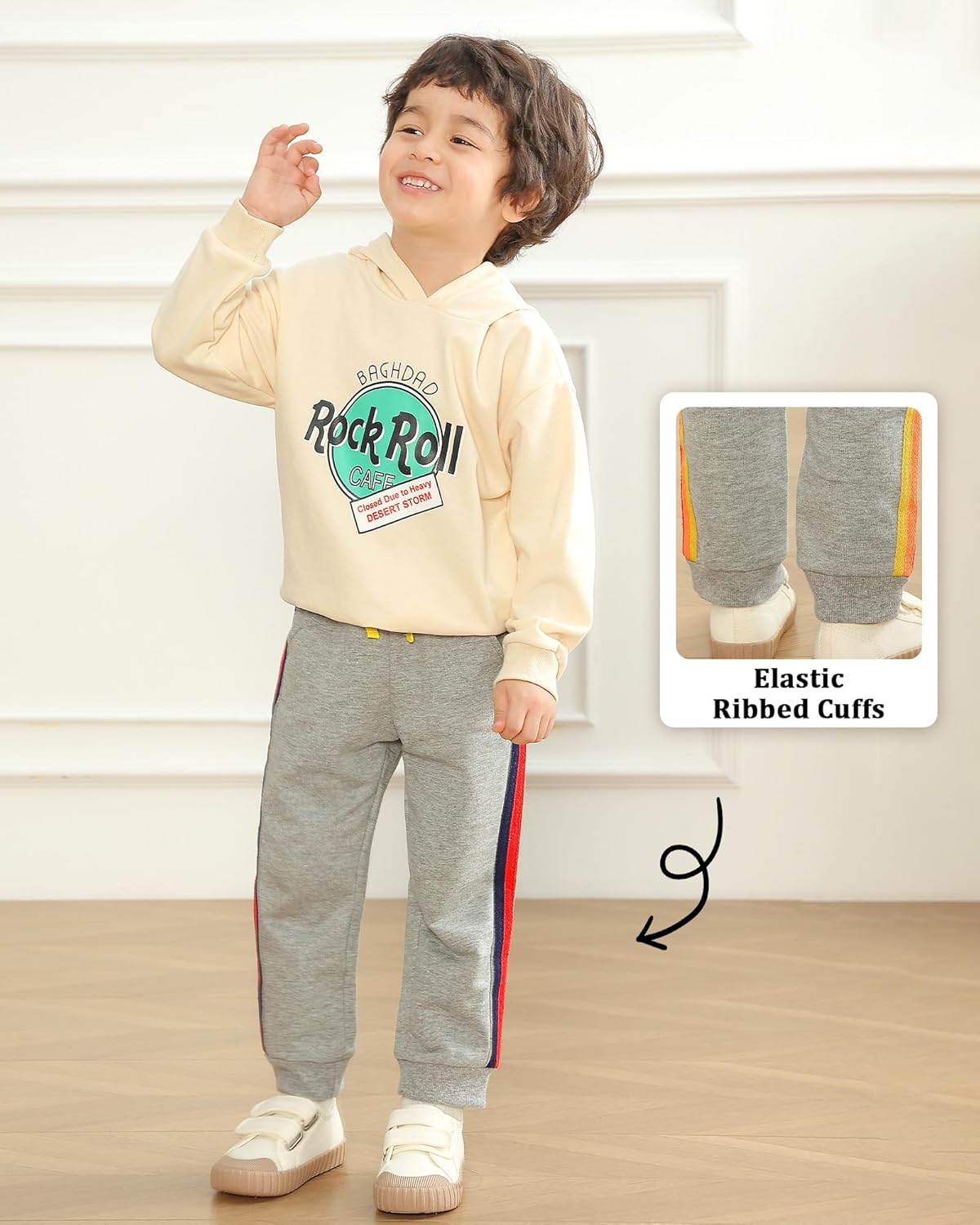 GFQLONG 3 Pack Baby Boy Drawstring Elastic Sweatpants,Toddler Cotton Dinosaur Active Jogger Pants with Pockets - Image 5