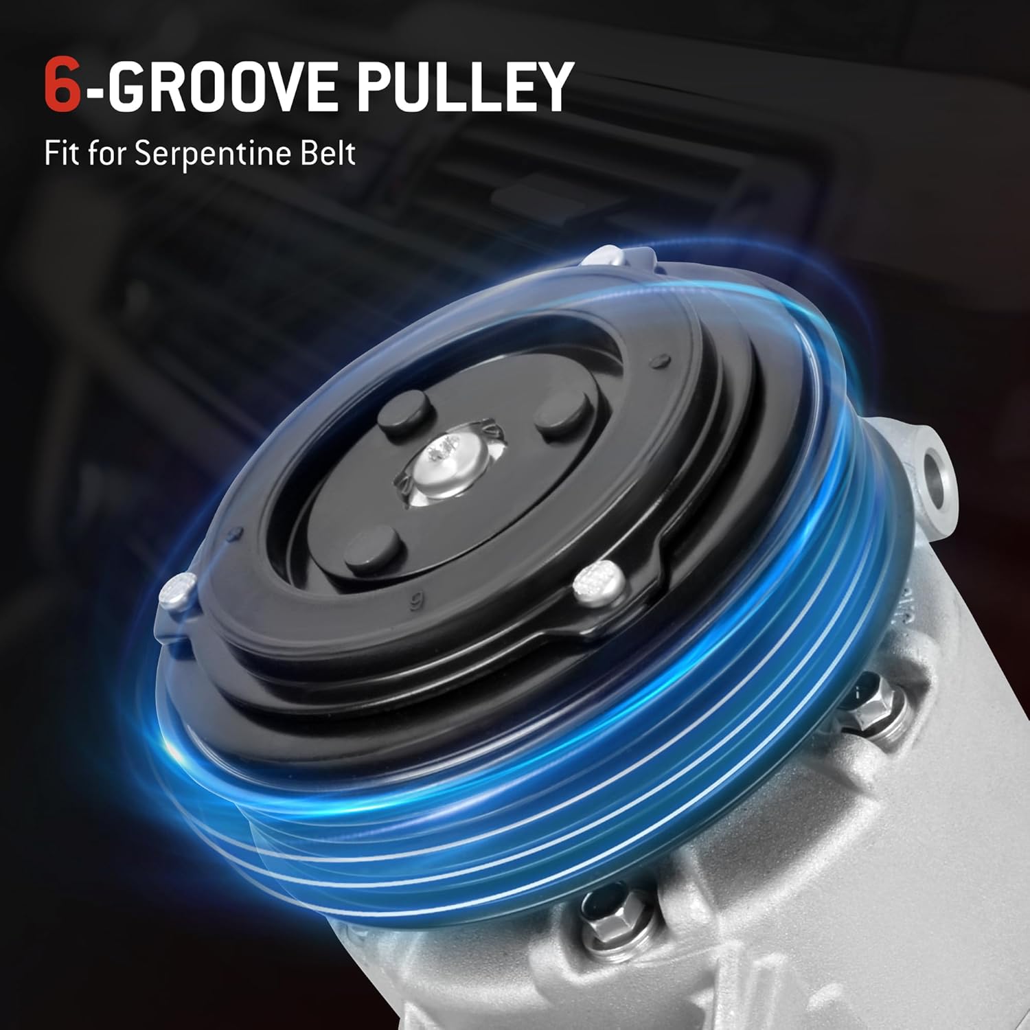 HYR Automotive Air Conditioning Compressor AC Compressor with Clutch Compatible with Chevy Cruze 2012-2016，Cruze Limited 2016, 1.8L, 6 grooves, 13346491, 13346495, 13413335, 13414020, 39053423