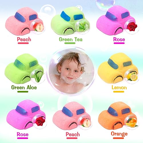 Miniatura 7 de Set de regalo de bomba de baño con juguetes dentro de bombas de baño orgánicas para niños, bolas gaseosas hechas a mano seguras para niños, regalo