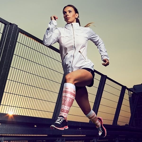 DRESHOW 4 Paires Chaussettes de Compression pour Femmes & Hommes Circulation pour Athlétisme,Course,Cyclisme,Voyage - 3