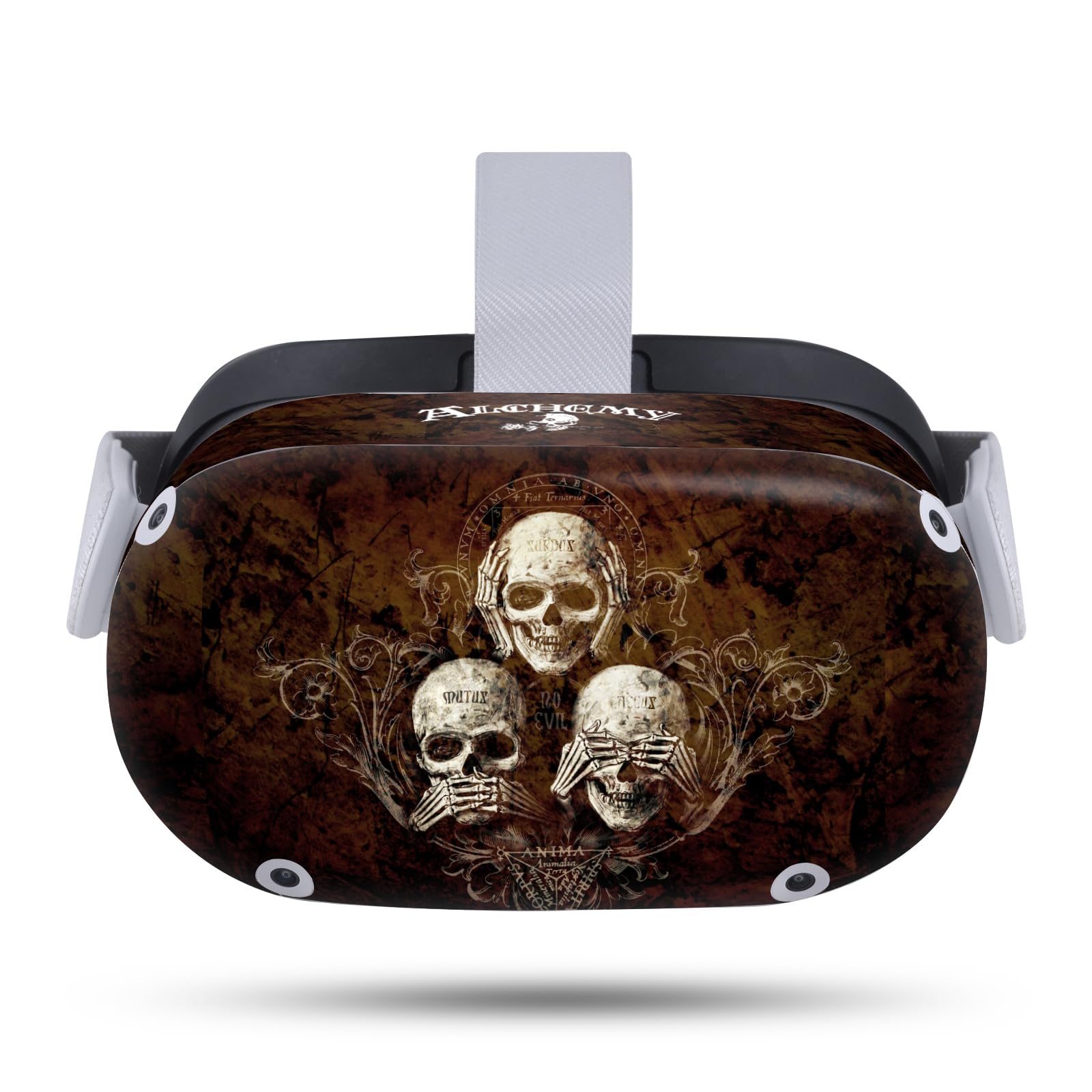 Head Case Designs Officially Licensed Alchemy Gothic No Evil Three Skull Gothic Vinyl Sticker Skin Decal Cover Compatible with Meta Quest 2