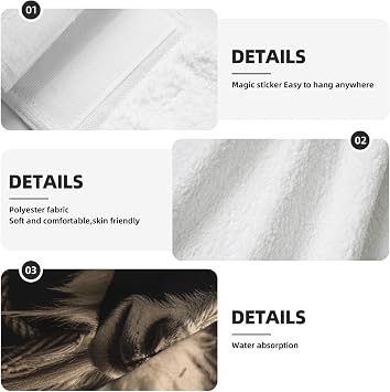 Hanging Hand Towel Soft Absorbent Bath Towel Kitchen Dish Towels with Hanging Loop Fast Drying Tie Towels for Bathroom Kitchen Home Decor Black and White Goat