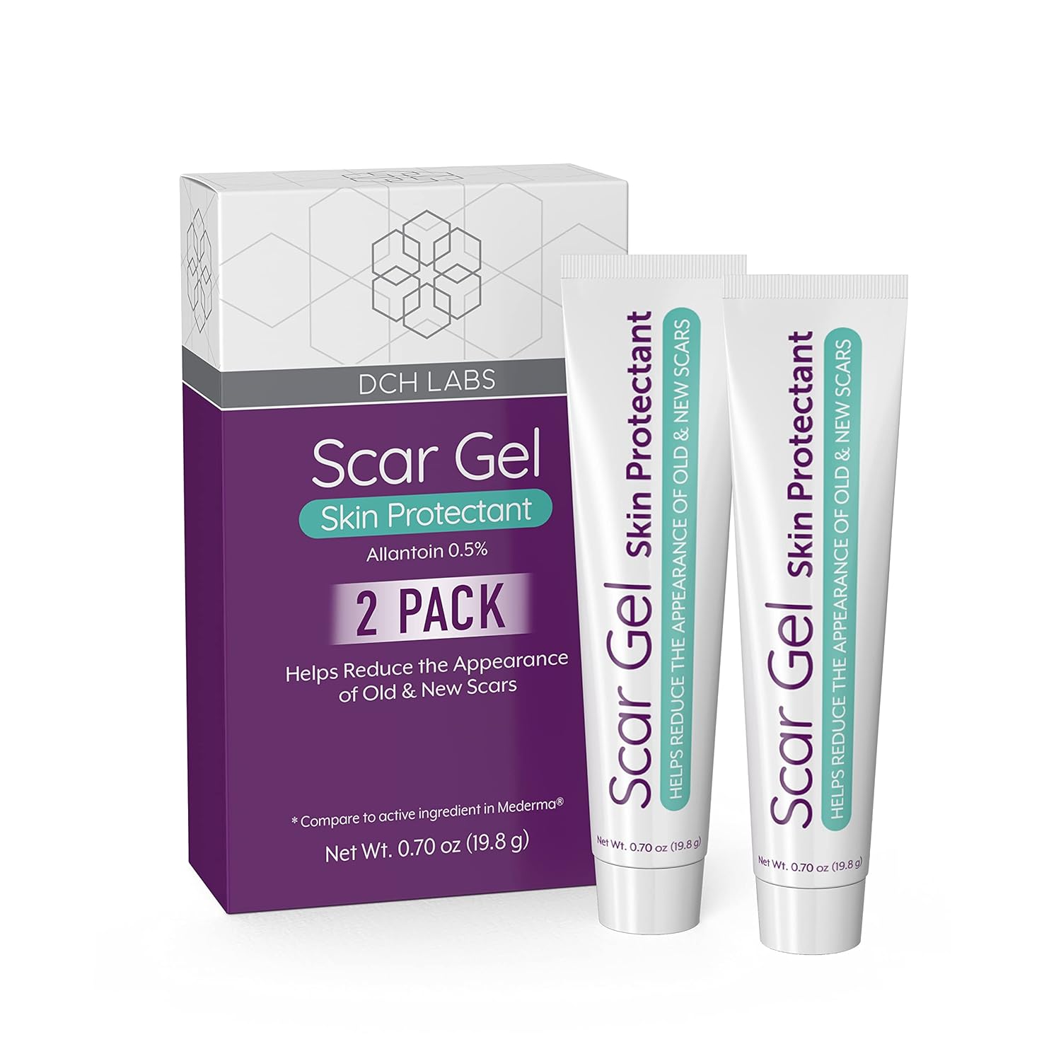 Gel Cicatrizante DCH Labs: Ajuda a Reduzir a Aparência de Cicatrizes Antigas e Novas - 40 g (2 Pacotes)