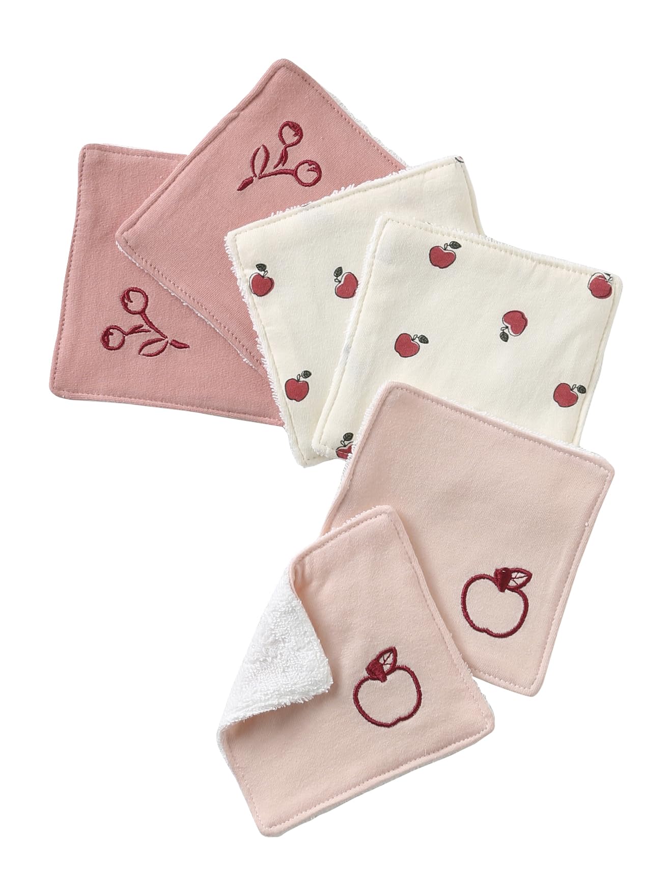 VERTBAUDET Lot de 6 lingettes lavables lot Rose TU