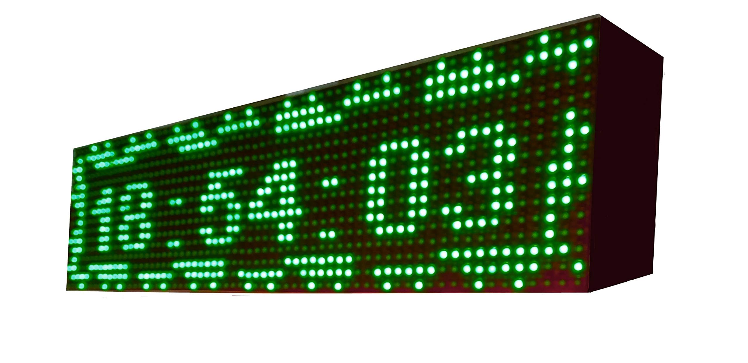 Cartel LED programable USB + WiFi con sensor de temperatura y reloj 64x16 cm para exterior/Rótulo luminoso/Pantalla electrónica/alta luminosidad/Display LED (Verde)
