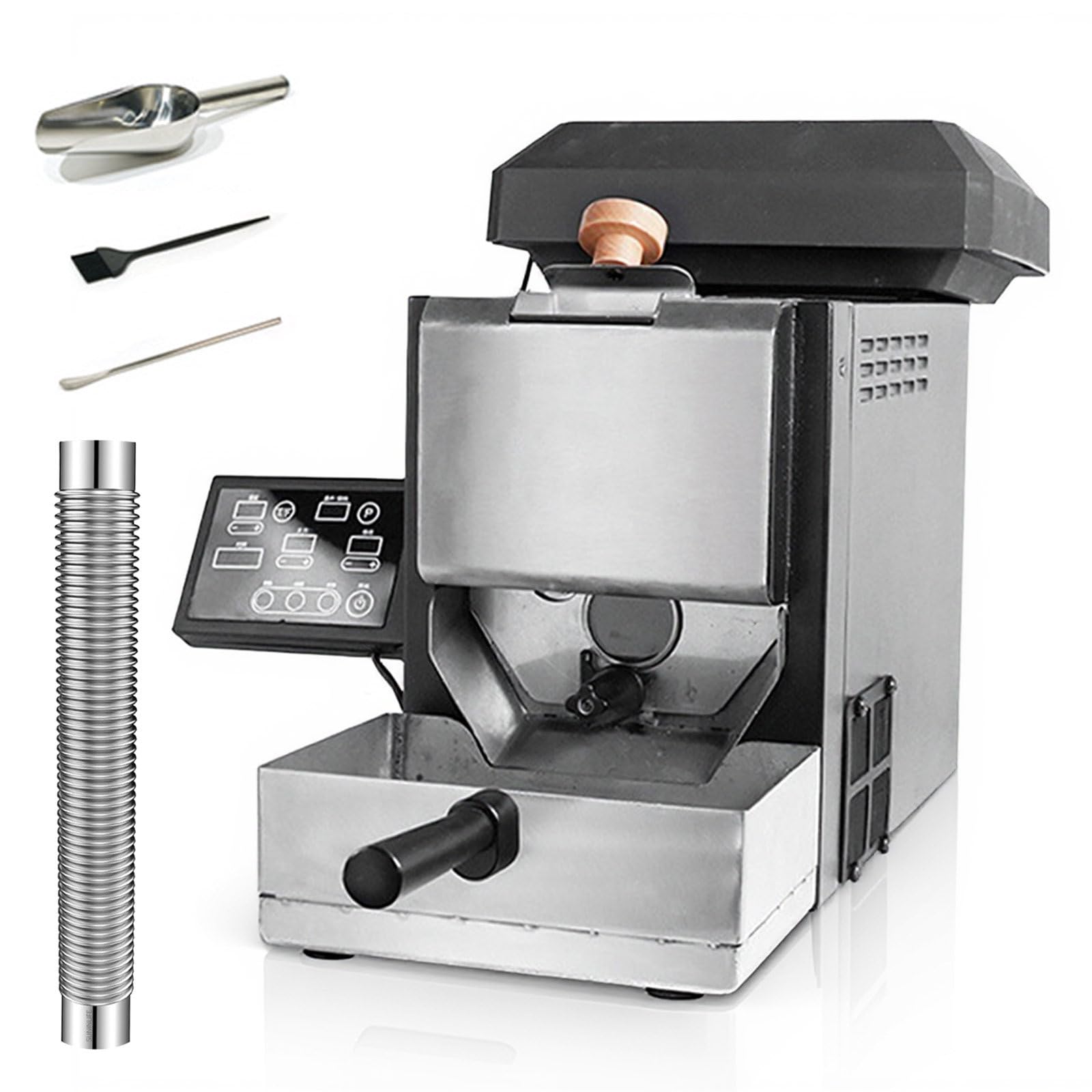 Kaffeebohnenröstmaschine, Professioneller Kaffeeröster Für 100–300 G Kaffeebohnen, Mit 9 Voreingestellten Kurven Für Helle/Mittlere/Dunkle Röstungen, Inklusive Rauchfilter Und Rauchrohren