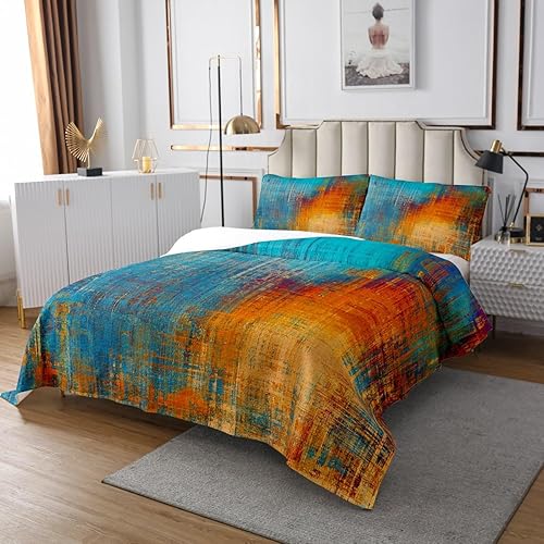 Miniatura 10 de Erosebridal Juego de edredón gris degradado tamaño King, juego de colcha de teñido anudado para mujeres y hombres, juego de ropa de cama estilo