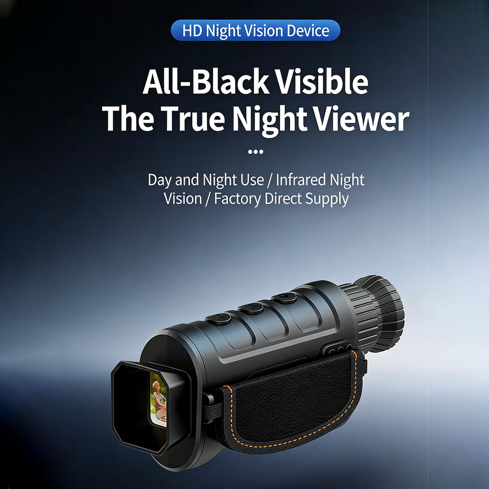 Cuifati Monoculaire de Nocturne, Télescope Monoculaire Infrarouge Numérique Zoom 16X, Batterie Rechargeable 2500 MAh, Vidéo HD 1080P et Photo 12 MP pour Adultes Camping en Plein Air