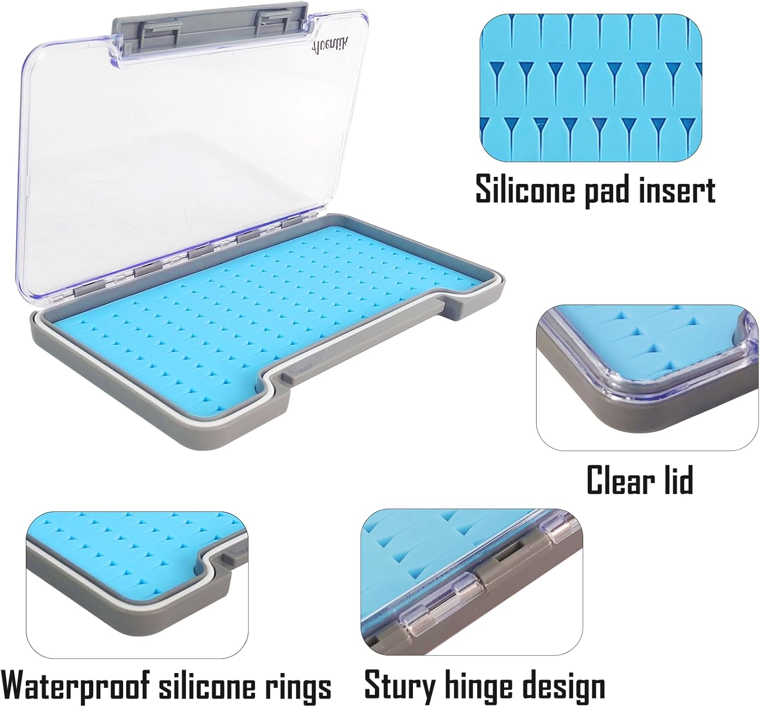 3 PC Fly Fishing Box Silicone Super Slim Waterproof Fly Fishing Tackle Trays Box Best Pocket Storage 7.36"X4.02"X0.63"(waterproof)