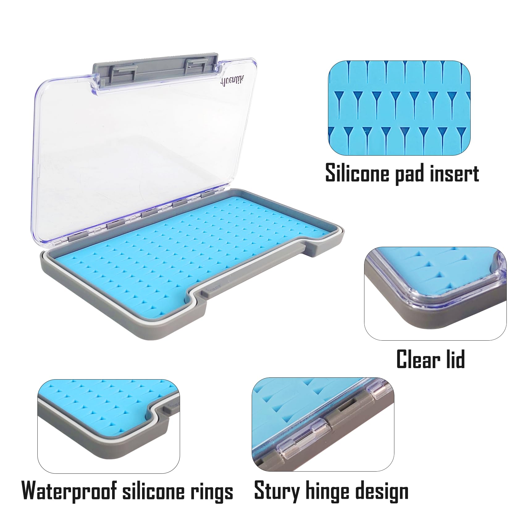3 PC Fly Fishing Box Silicone Super Slim Waterproof Fly Fishing Tackle Trays Box Best Pocket Storage 7.36
