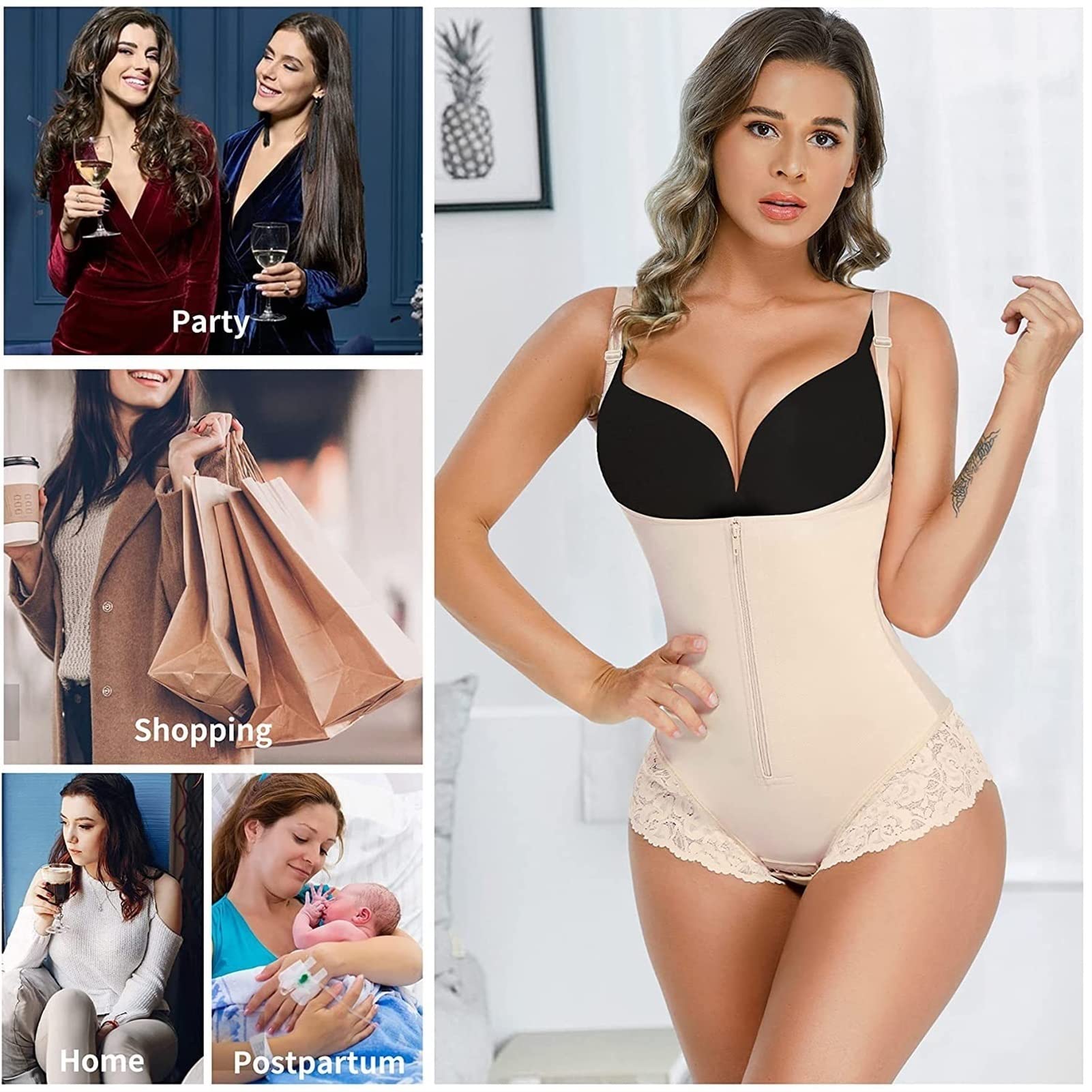 QHQQXN Body Shapewear wyszczuplają brzuch Plus Size Butt Lifter Body Shaper dla kobiet